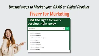 Unusual ways to Market your SAAS or Digital Product | Fiverr for Marketing