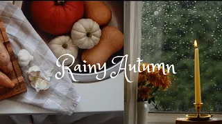 Rainy Autumn Day | Autumn Baking & Warm Soup | Silent Vlog