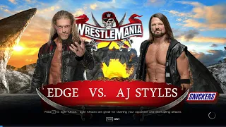 WrestleMania 38 - Aj Styles VS Edge Full Match - WWE 2K22