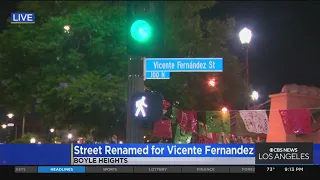 Angelenos pay tribute to Vicente Fernandez, renaming a street after the icon