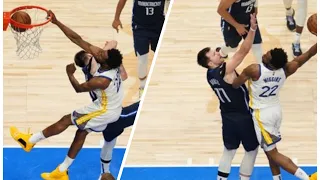 Andrew Wiggins with a Career Ending poster dunk On Luka