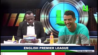 Ronaldo reacts to Ghanaian News reporter reading premier league results