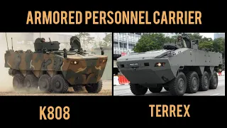 K808 (South Korea) vs. TERREX (Singapore) 8x8 wheeled APC Military Comparison