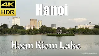 4K HDR | Hanoi Walking Tour - Walk Around Hoan Kiem Lake in Hanoi During Sunset | Vietnam 2023