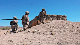 US Marines and Company B carry out destruction with live ammunition at Range 114