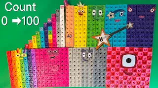 Numberblocks 0-100 learning counting 1-100 from  Number  color rainbow  blocks MathLink Cubes