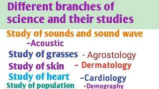 Different branches of science and their studies || Science || for ssc, railway