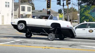 Lowrider Hittin' Switches In Santa Cruz | Classic Car With Hydraulics In California