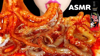 🔥ASMR RAW OCTOPUS SPICY FIRE CHICKEN SAUCE MUKBANG 산낙지 불닭소스 먹방 EATING SOUNDS NO TALKING