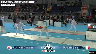 2019 223 T32 14 F E Individual Junior Torun POL WCH 8 KIM KOR vs TRADITI ITA