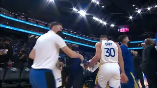 Steph Curry kicks the Chair in Frustration