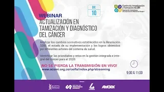 WEBINAR: Actualización en tamización y diagnóstico del cáncer