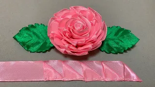 Diy Satin Flowers, How to Ribbon flower, Easy