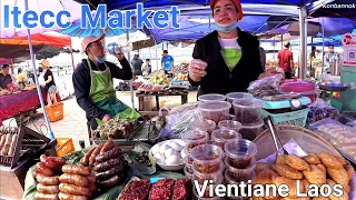 Saturday Street Market, Laos Street food, and groceries selling