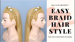 Easy Braid Hairstyle with Open Hair | Hair Style For Girls | Beautiful Hair Everyday | Cut Hairstyle