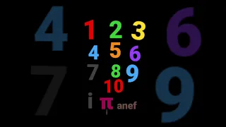 1, 2, 3, 4, 5, 6, 7, 8, 9, 10, i, π, anef