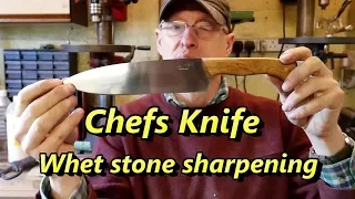 A Christmas Kitchen knife. Handle shaping, sharpening using whet stones