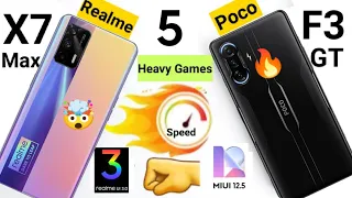 Poco F3 GT vs Realme X7 Max Speedtest, Ram Management Realme Ui 3.0 vs Miui 12.5 😱🔥🔥