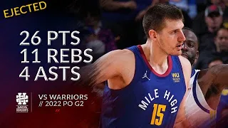 Nikola Jokic 26 pts 11 rebs 4 asts vs Warriors 2022 PO G2