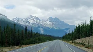 Scenic Drive in Snowy Rocky Mountains Alberta Canada travel Episode 8