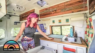 She Built A Nissan Work Van Into An Amazing Tiny House // Solo Female Vanlife