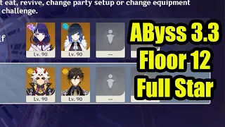 F2P Duo Raiden C0 & Yelan C0 - Itto C0 & Zhongli C0 SPiral AByss 3.3 Floor 12 Genshin Impact