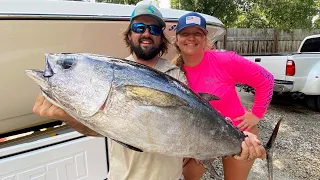 BLACKFIN TUNA Catch, Clean and Cook!  Seared and Sashimi!