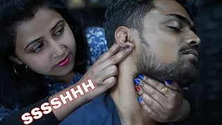 SsssHhh ASMR | Beautiful ASMR Head And Ear Massage By Lady Barber Chaitali | Scratching And Tapping