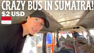 CRAZY Public Bus in SUMATRA 🇮🇩  Medan to Bukit Lawang - Indonesia Travel Vlog