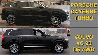 SLIP TEST - Porsche Cayenne Turbo 4.0 V8 AWD vs Volvo XC90 D5 AWD - @4x4.tests.on.rollers