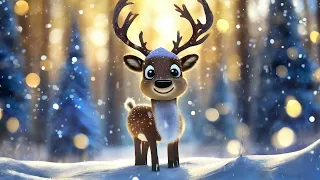 Happy Deer In Winter Wonderland | 1 Hour Of Music