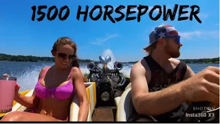 Hayley Rose rides in my Twin Turbo big block jet boat