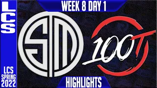 TSM vs 100 Highlights | LCS Spring 2022 W8D1 | Team Solomid vs 100 Thieves