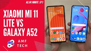 Xiaomi mi 11 lite VS Samsung galaxy a52 ( SpeedTest ) ( All in 1 minute : ep3 )