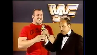 WWF Bloopers - Nikolai Volkoff gets judged by Mean Gene on singing