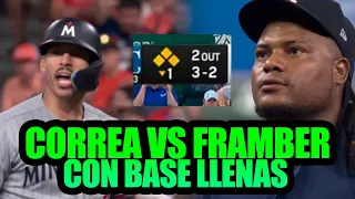 Carlos Correa Vs Framber Valdez😮Con Base Llenas En PosTemporada!