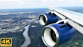 Microsoft Flight Simulator 2020 | Boeing 747-8 Beautiful Landing at London Heathrow | 4K ULTRA