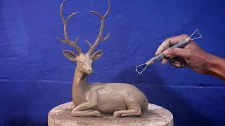 How to make deer with clay | mitti ka deer banana | clay modelling