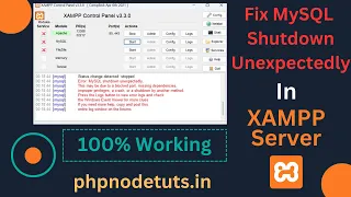 ⚡How To FIX MySQL Shutdown Unexpectedly Error In XAMPP  | [Solved]  MySQL Shutdown Unexpectedly