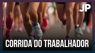 Atletas amadores e profissionais lotaram o Parque do Sabiá na corrida do trabalhador