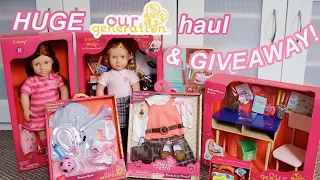 HUGE Our Generation Haul & GIVEAWAY!! (unboxing, review, and huge GIVEAWAY!)