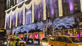 New York Christmas Saks on fifth Avenue Christmas light show 2021 4K NYC