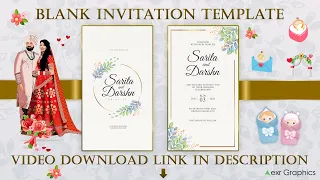 Wedding invitation video blank  template free download  | wedding invitation video template | DM