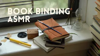 a 30-minute bookbinding asmr - make a sketchbook with me, no talking, relaxing sound