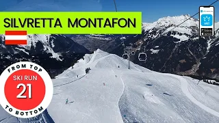 Silvretta Montafon Austria / ski run 21 - St. Gallenkirch , from top to bottom