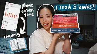 swapping phone screen time with reading for a week! 👀📲📖 (romance & fantasy) *spoiler-free vlog*