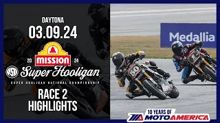 Mission Super Hooligan Race 2 at Daytona 2024 - HIGHLIGHTS | MotoAmerica