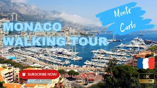 Monaco Monte Carlo walking tour with relax music | Monaco (French Riviera,Cote d'Azur) in 4K HDR