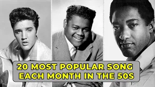 20 Most popular song each month in the 50s