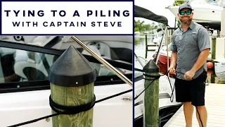 How to tie a boat to a piling or post.